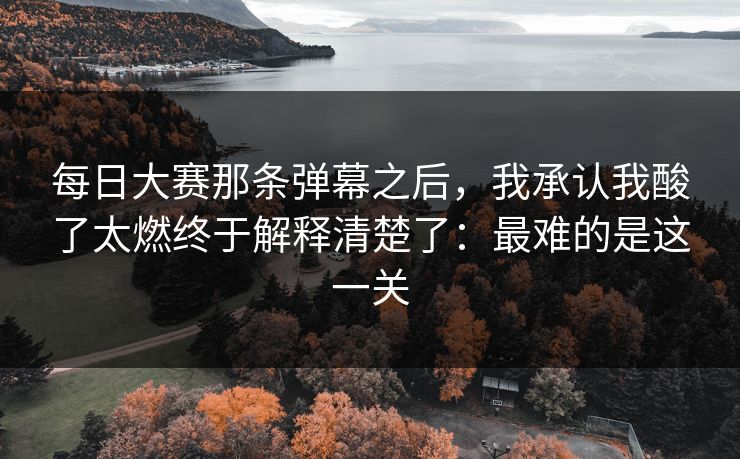 <strong>每日大赛</strong>那条弹幕之后，我承认我酸了太燃终于解释清楚了：最难的是这一关